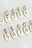 Brass Number Tag Keychain